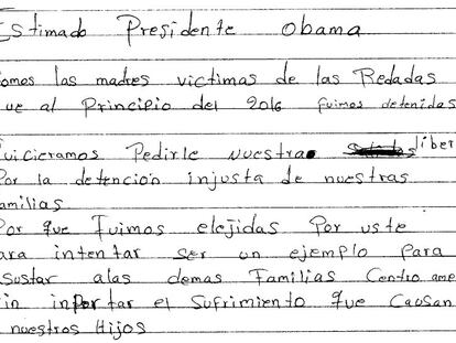 Carta de las madres detenidas a Obama.