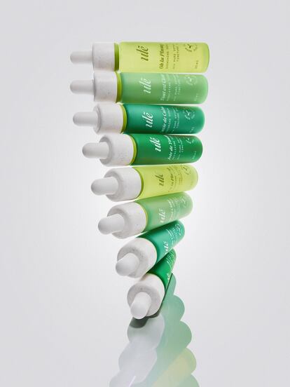Los envases de Ulé están hechos de vidrio reciclado o estirado, y sus tapas están fabricadas por componentes biológicos.