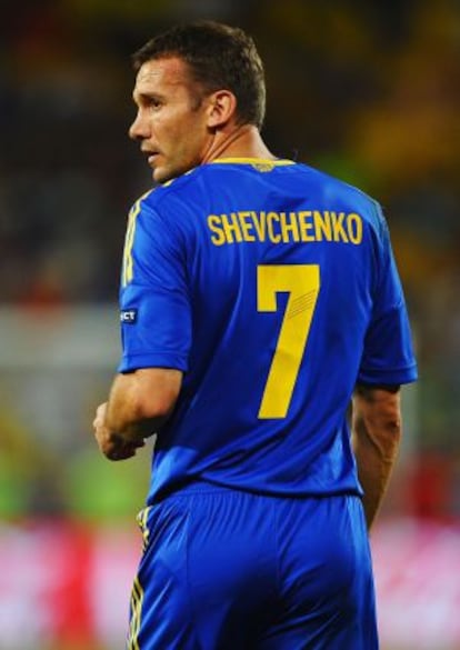 Shevchenko, durante el partido contra Inglaterra.