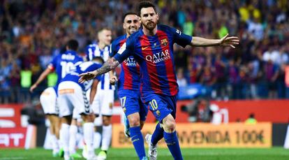 Messi marcou o primeiro e participou dos outros dois gols do Barça.