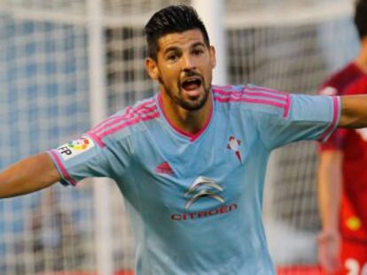 Nolito celebra un gol durante la temporada pasada.