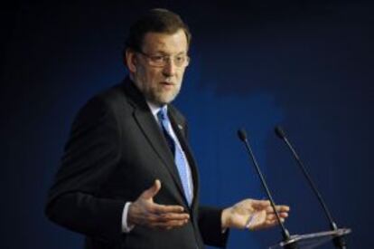 Rajoy, en la rueda de prensa celebrada tras la reuni&oacute;n del Consejo Europeo.
