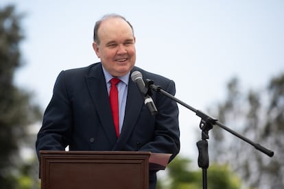 Rafael López Aliaga durante un evento político en Perú, el 2 de febrero 2023.