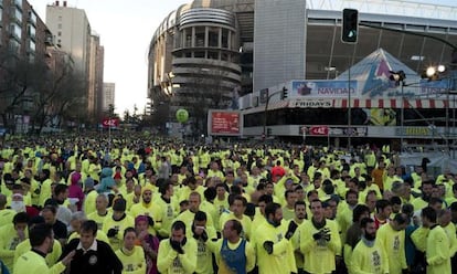 La salida de la San Silvestre 2014, en el Santiago Bernab&eacute;u.