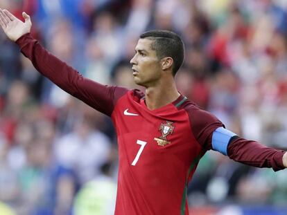 Cristiano, durante el duelo con M&eacute;xico.