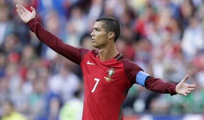 Cristiano, durante el duelo con M&eacute;xico.