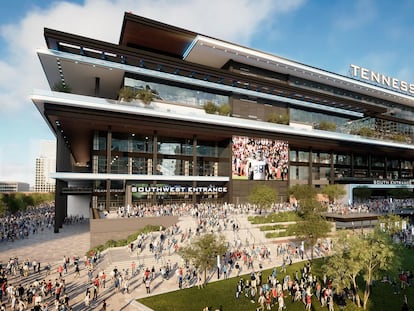 El estadio proyectado para los Titans de Tennessee en Nashville.