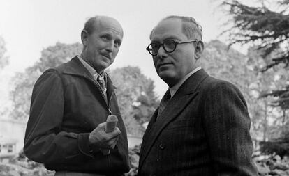 Michael Powell (izquierda) y Emeric Pressburger, en 1947)