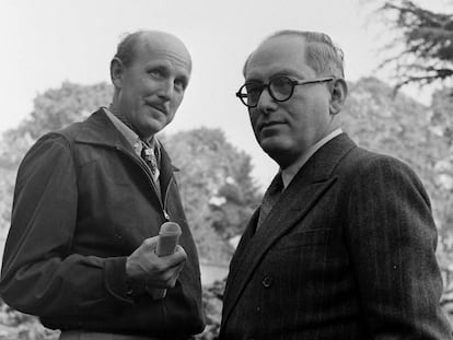 Michael Powell (izquierda) y Emeric Pressburger, en 1947)