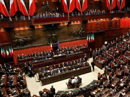 C&aacute;mara baja del Parlamento italiano, en Roma.