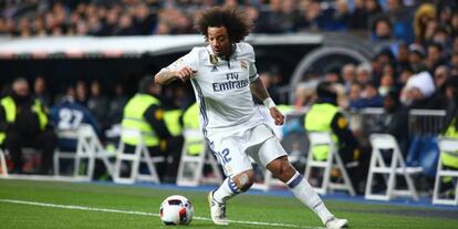 Marcelo, en un partido con el Real Madrid.