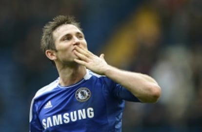 Lampard celebra un gol.