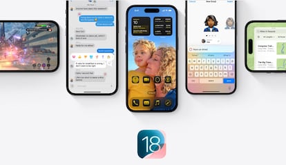 Varios iPhone con iOS 18