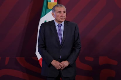 Adan Augusto López Hernandez en Palacio Nacional, en Ciudad de México, el 24 de abril de 2023.