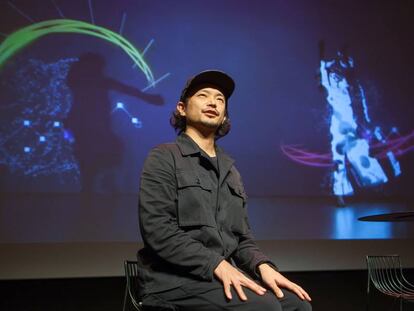 Daito Manabe, el pasado martes en el Museo de la Universidad de Navarra.