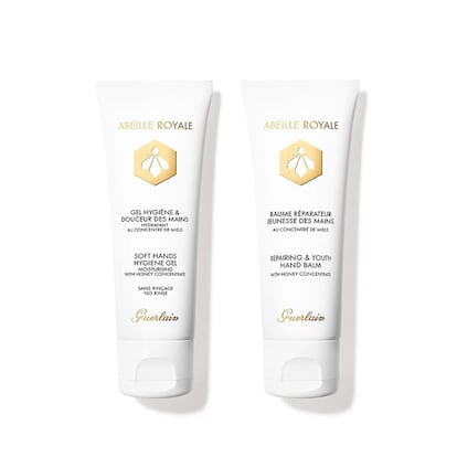 Ritual de manos Abeille Royale. Desde la Academia Española de Dermatología y Venereología ya avisaron: el abuso de gel hidroalcohólicos puede irritar la piel de las manos y llevar a otros problemas dérmicos. El gel de Guerlain (25 €) ha sido creado para pieles sensibles con concentrado de miel y glicol para limpiar y mantenerlas hidratadas. El bálsamo reparador (50 €) las nutre y suaviza.