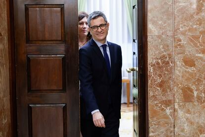 El ministro de Presidencia, Justicia y Relaciones con las Cortes, Félix Bolaños, este jueves en un acto en Madrid.