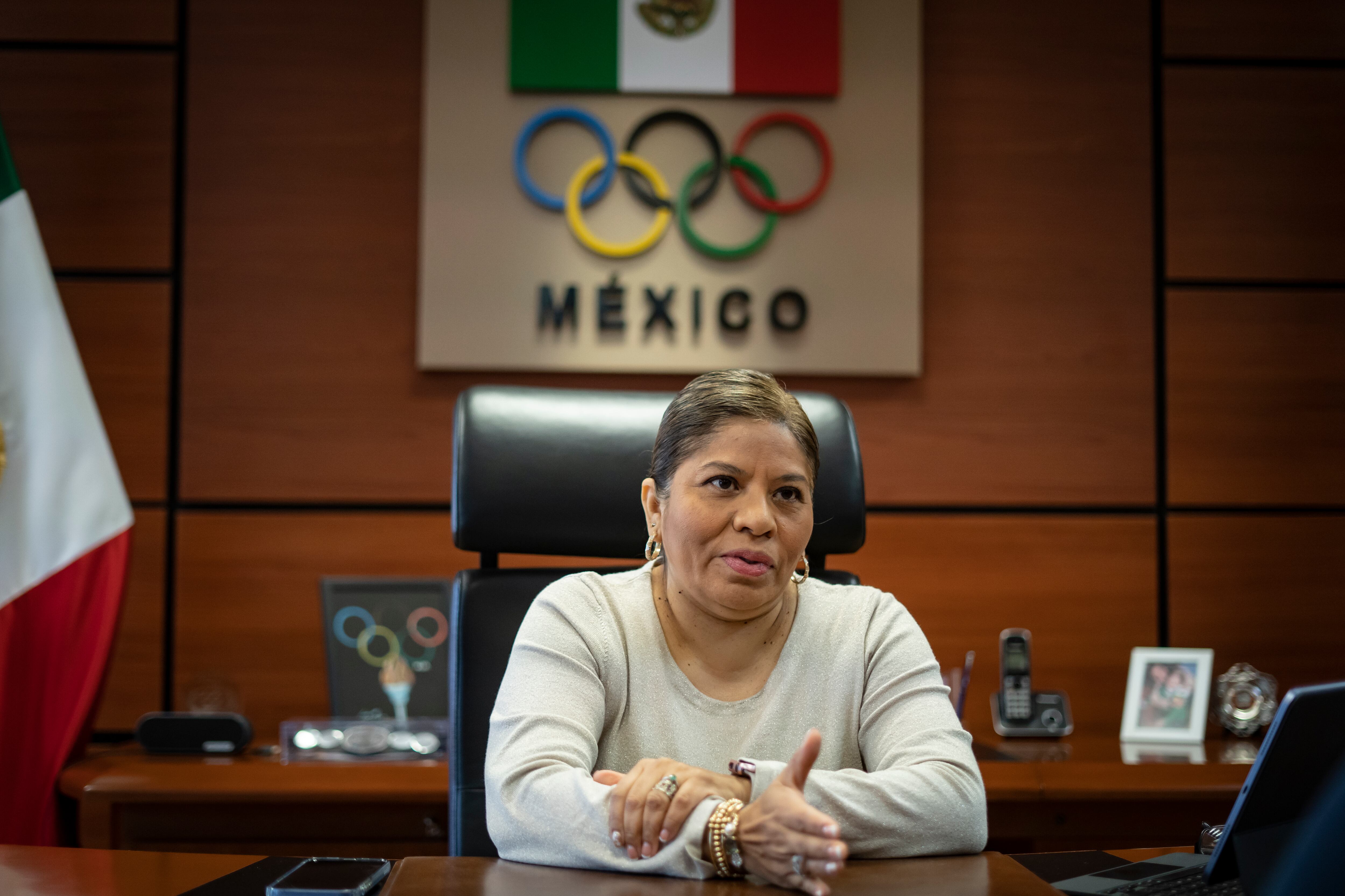 María José Alcalá, durante la entrevista, en las instalaciones del Comité Olímpico Mexicano.