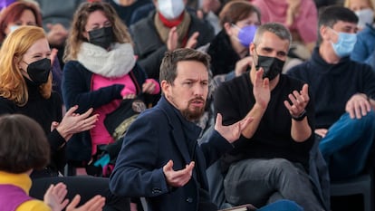 El exvicepresidente del GobiernoPablo Iglesias, el pasado 22 de enero un acto por las elecciones autonómicas del 13 de febrero en Castilla y León.