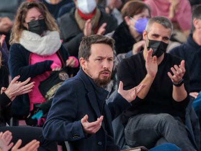 El exvicepresidente del GobiernoPablo Iglesias, el pasado 22 de enero un acto por las elecciones autonómicas del 13 de febrero en Castilla y León.