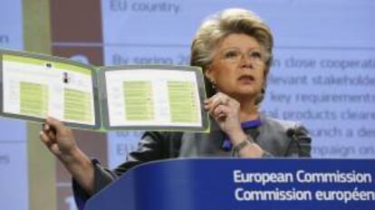 La vicepresidenta de la Comisión Europea y responsable de Justicia, Viviane Reding. EFE/Archivo