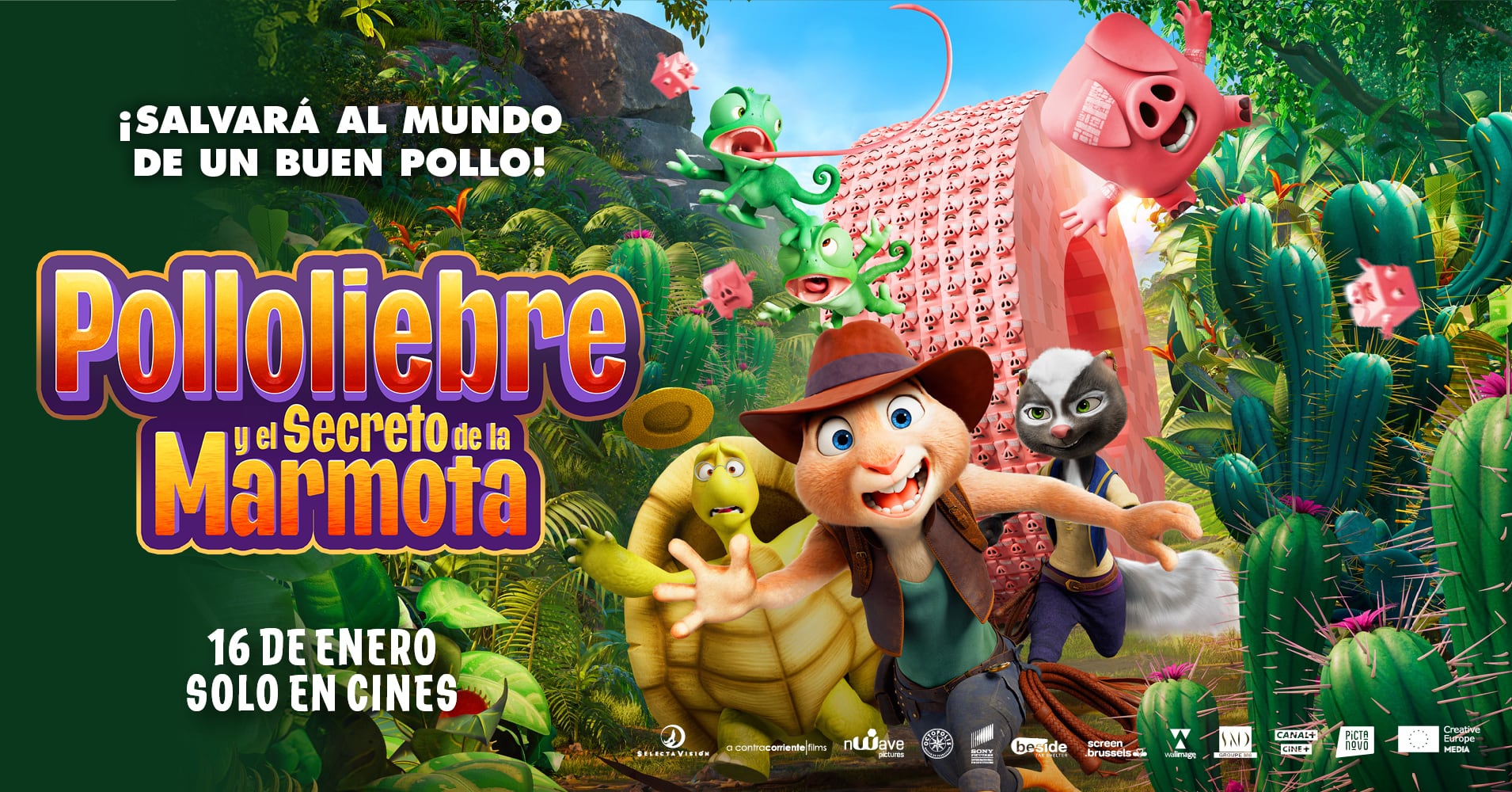 Cartel promocional de 'Polloliebre y el secreto de la marmota'.