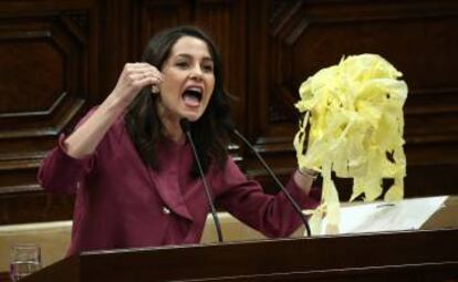 Inés Arrimadas, en el Parlament.