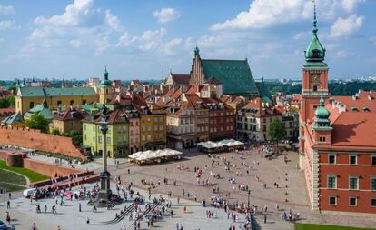 Vista de la plaza del Castillo, en Varsovia.