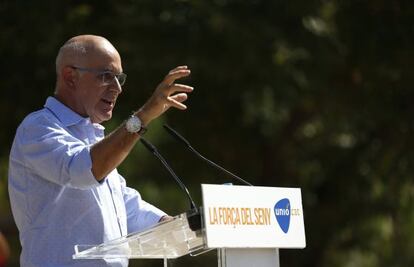 El presidente de UDC, Josep Antoni Duran Lleida, en Santa Coloma de Gramanet.