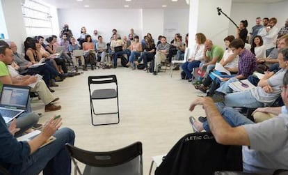 Reunión del Consejo Ciudadano de Podemos, hoy en Madrid.