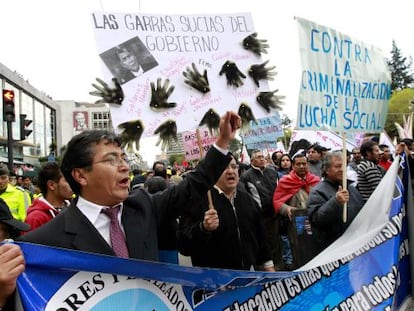 Manifestación en Quito en septiembre pasado contra la política del Gobierno.