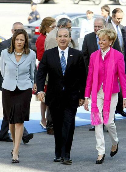 Felipe Calderón, junto a su esposa, Margarita Zavala, presiden hoy el Día de México en la Expo de Zaragoza