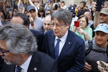 Carles Puigdemont en su fugaz reaparición en Barcelona el pasado 8 de agosto.