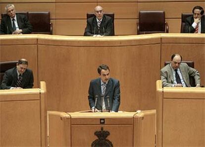 Jos Luis Rodrguez Zapatero, durante su comparecencia en el Senado el pasado martes.