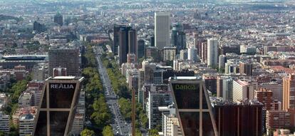 Paseo de la Castellana, en Madrid, donde se concentran muchas de las grandes empresas que operan en España.