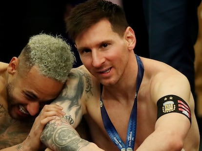 Messi y Neymar, tras disputar la final de la Copa América.