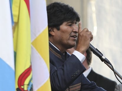 Evo Morales en la inauguraci&oacute;n de la primera f&aacute;brica estatal de papel de Bolivia