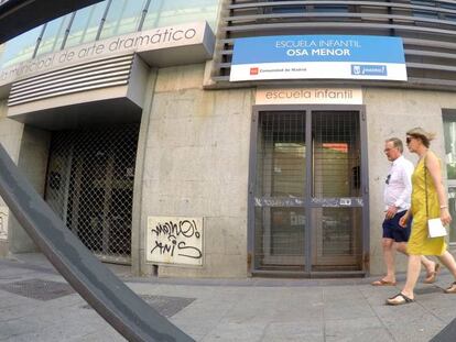 Una escuela infantil en Madrid en agosto de 2017. 