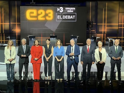 Debate de candidatos por Barcelona en TV3, este martes.