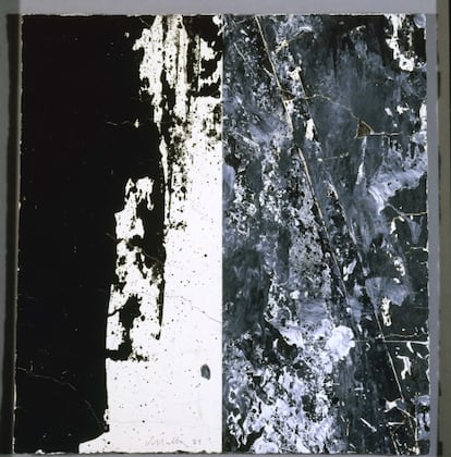 'Litoral III'. Técnica mixta sobre cartón. 37,5 x 35 cm. 1989.