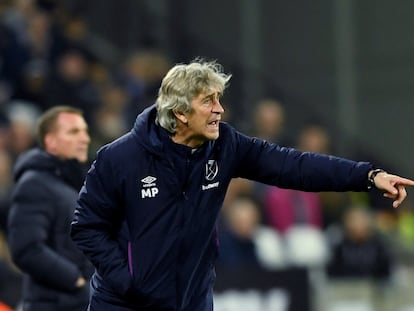 Pellegrini, en su último partido como entrenador del West Ham en el pasado mes de diciembre.