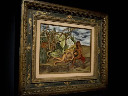 O quadro de Kahlo, 'Dois Nus na Floresta’, na Christie's.