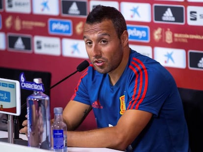 Cazorla, durante la rueda de prensa que ofreció este martes en Las Rozas.