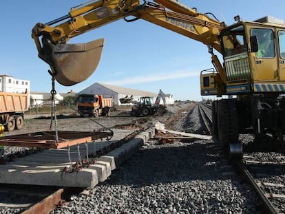 Obras en la línea del AVE a Extremadura.