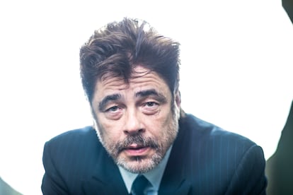 Benicio del Toro, este viernes, en Madrid. 