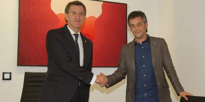 El presidente de la Xunta, Alberto Núñez Feijóo, y el alcalde Xulio Ferreiro.