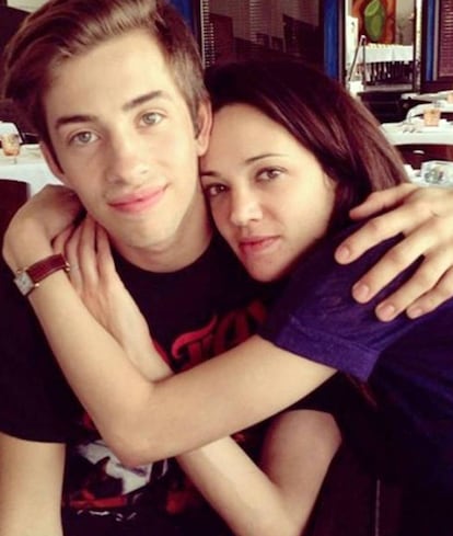 Jimmy Bennett y Asia Argento en una foto de Instagram en 2013.