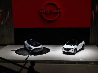 Coches de Nissan en su sede de Yokohama (Japón).