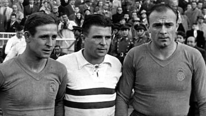 Kopa, Puskas y Di Stefano.