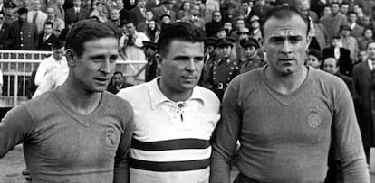 Kopa, Puskas y Di Stefano.